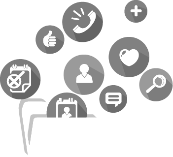 Ein Aktenumschlag aus dem mehrere Symbole fliegen