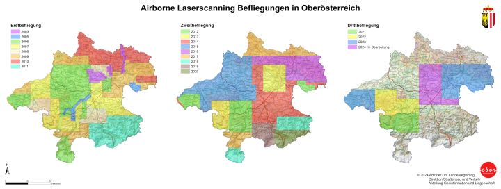 Übersicht der ALS-Befliegungen des Landes Oberösterreich